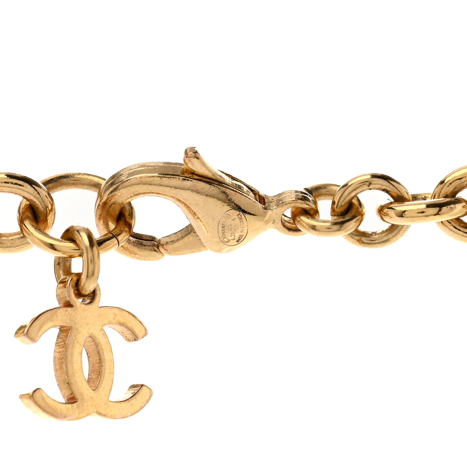 Chanel Metal Large CC Pendant Chain Necklace Gold 5 of 6