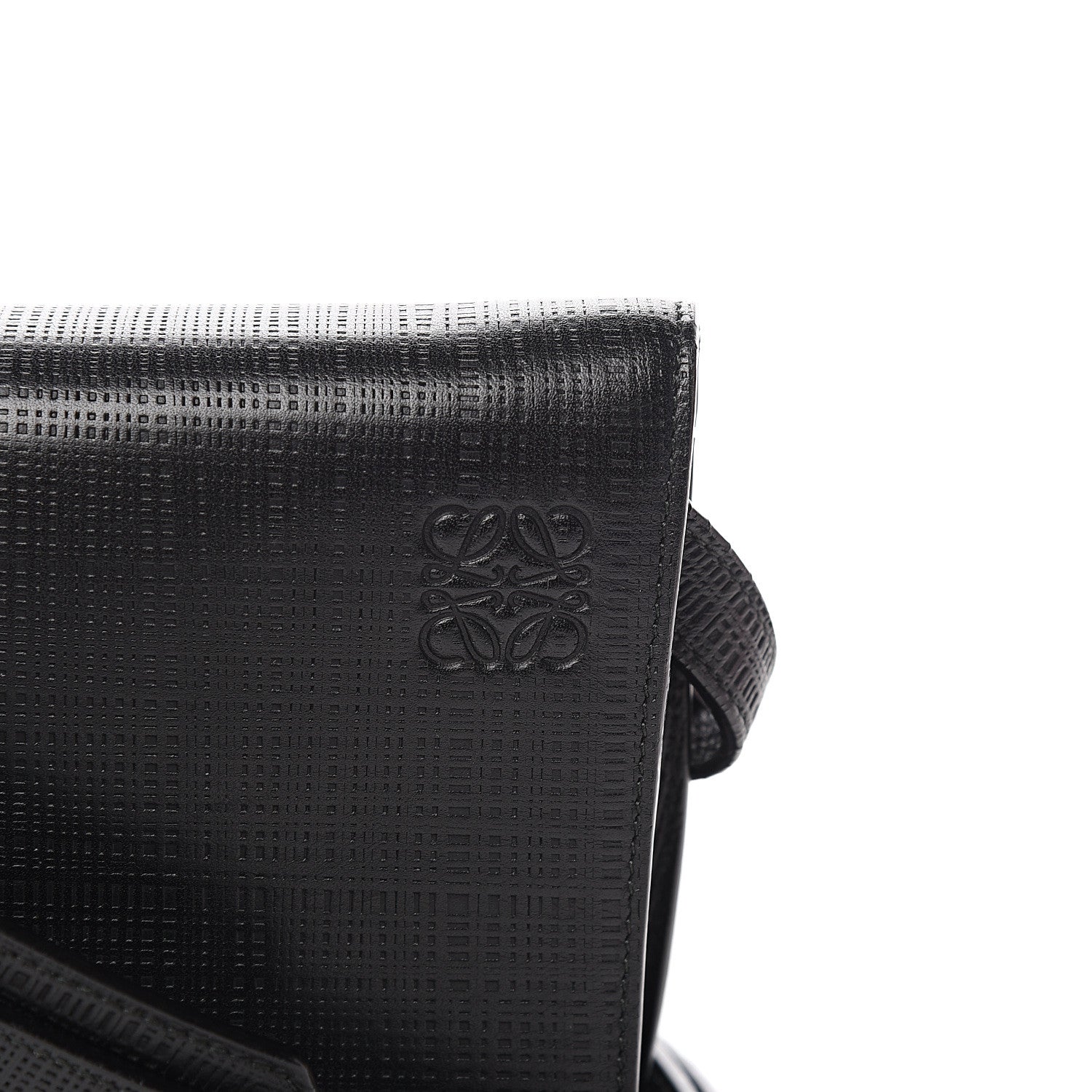 Loewe Calfskin Linen Embossed Small Messenger Bag Black 10 of 10