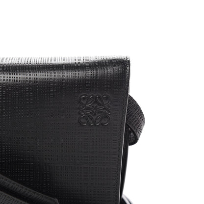 Loewe Calfskin Linen Embossed Small Messenger Bag Black 10 of 10