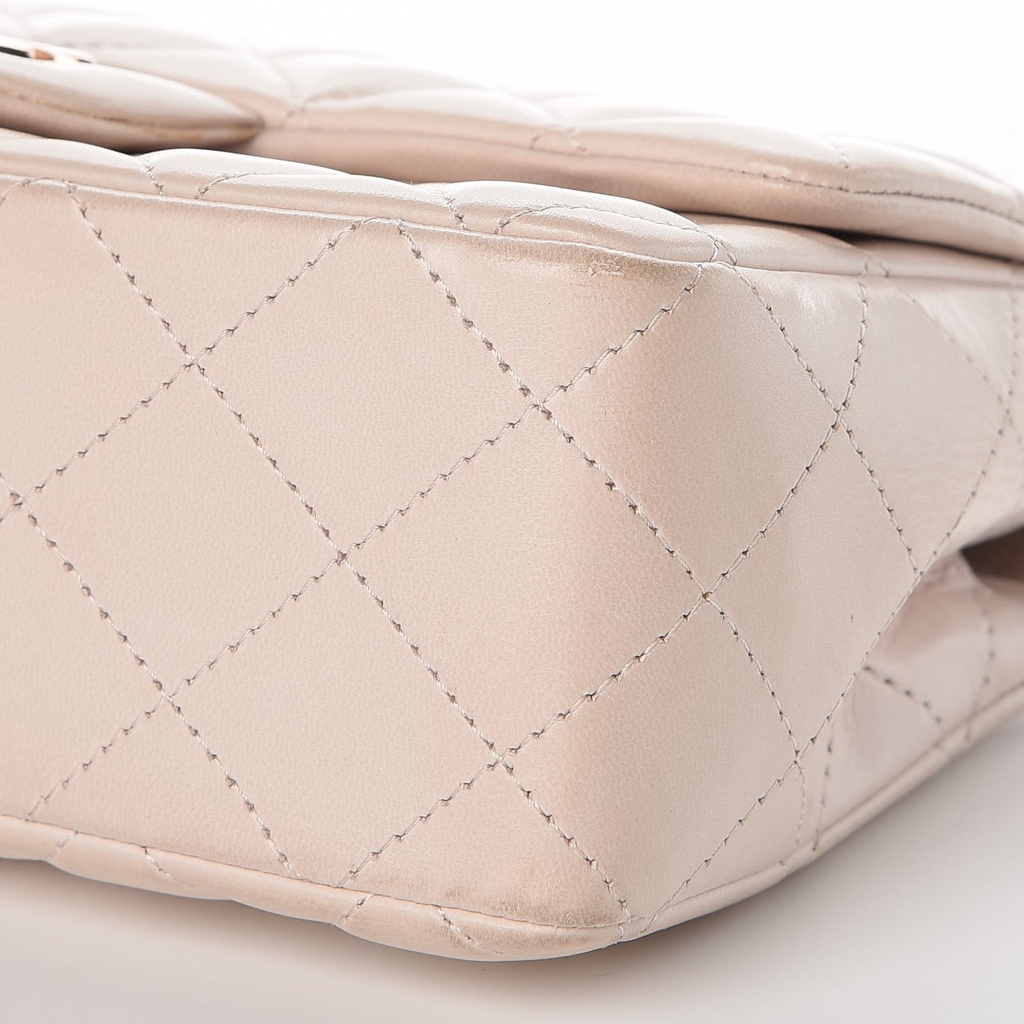 Lambskin Quilted Mini Rectangular Flap Light Pink