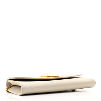 Saint Laurent Grain De Poudre Monogram Uptown Chain Wallet Crema Soft 5 of 11