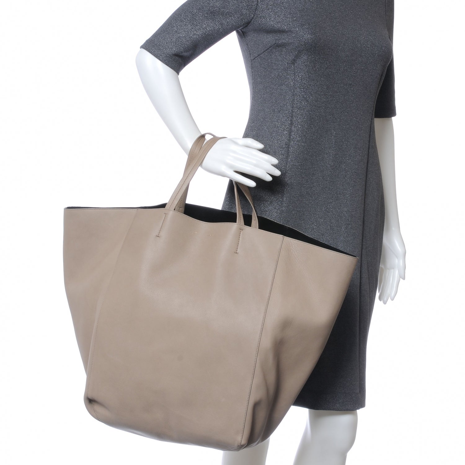 Celine Leather Large Horizontal Cabas Phantom Taupe 2 of 7