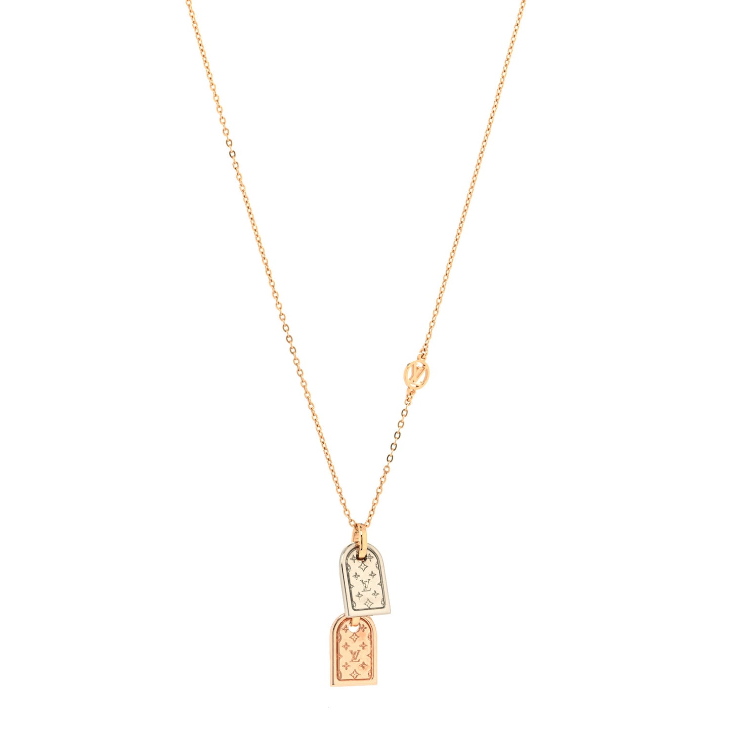 Nanogram Name Tag Necklace Pink Gold