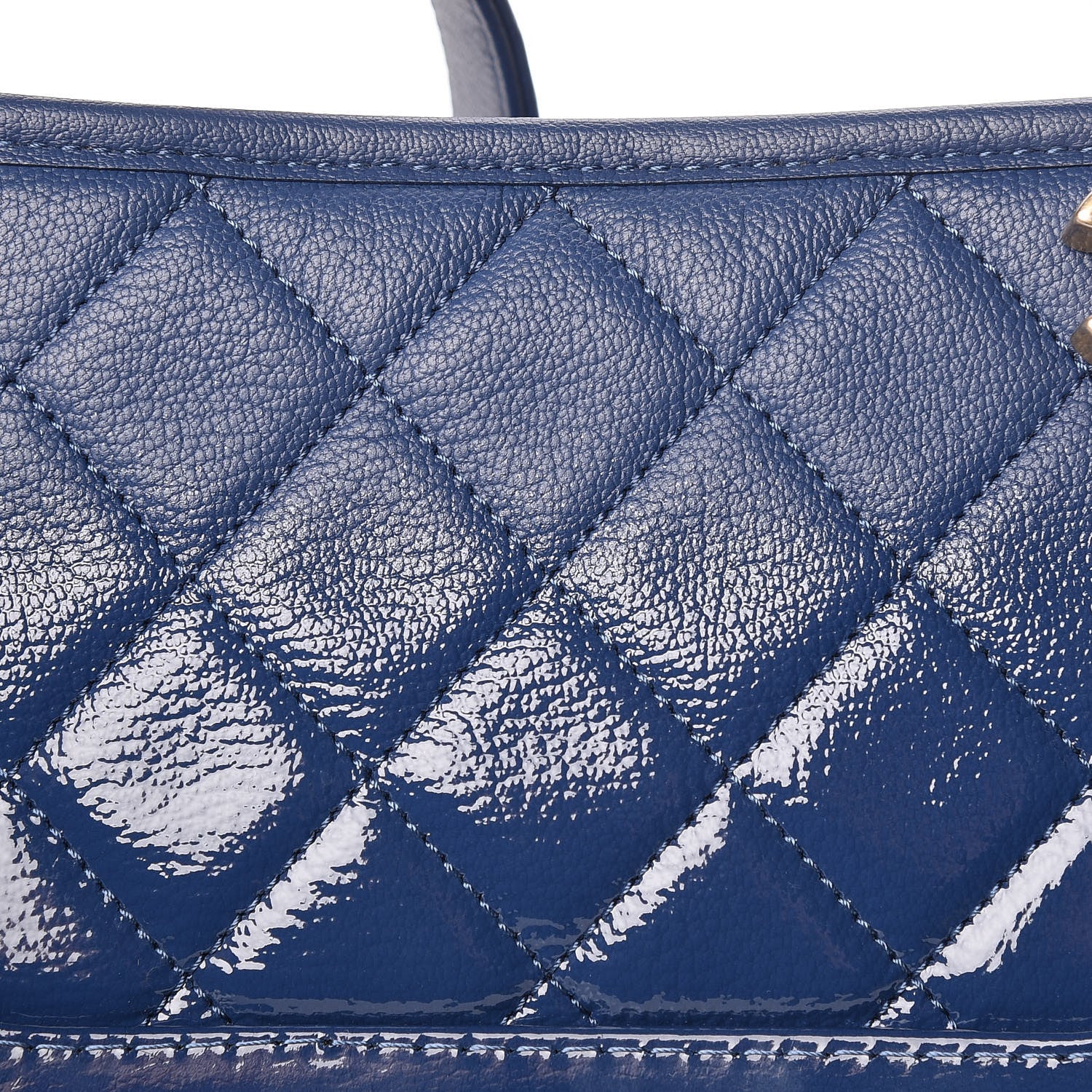 Chanel Patent Goatskin Quilted Small Gabrielle Hobo Blue 11 of 11
