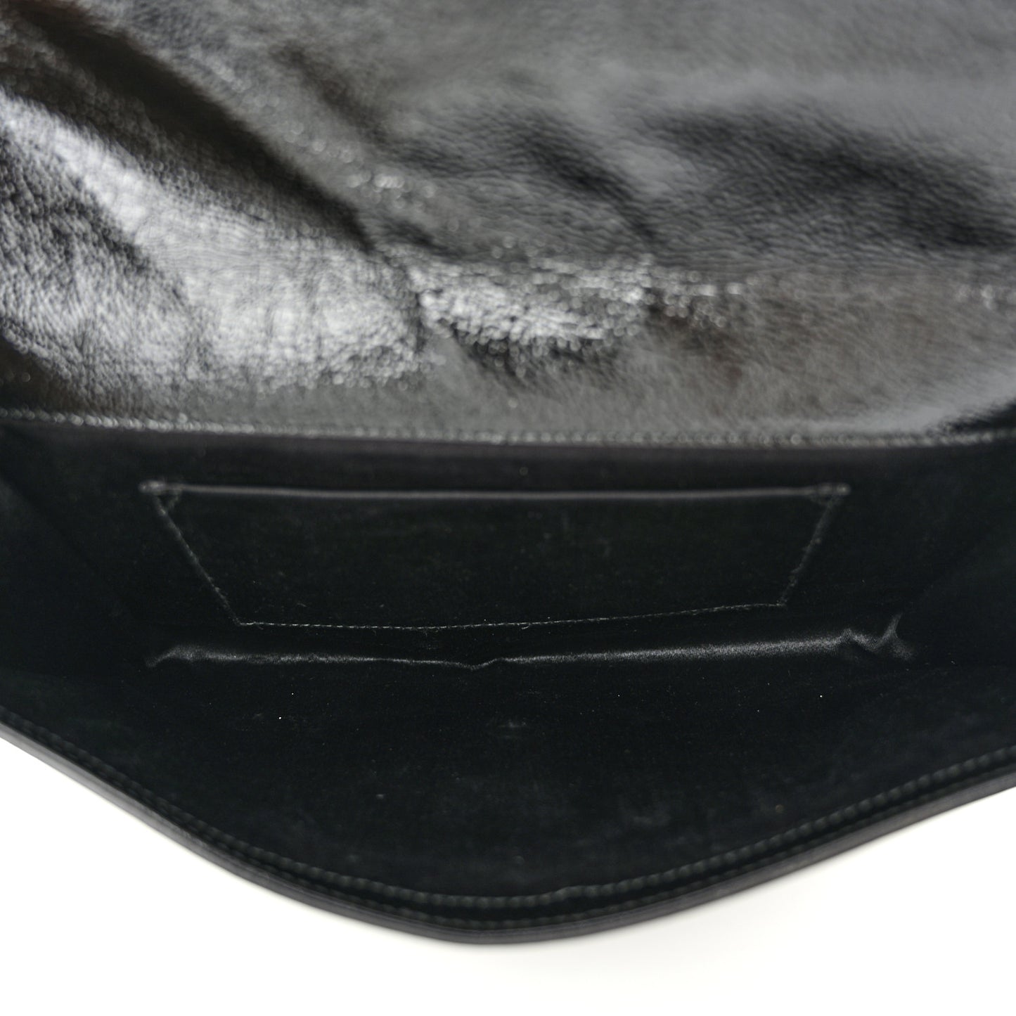 Textured Patent Monogram Large Belle De Jour Clutch Black