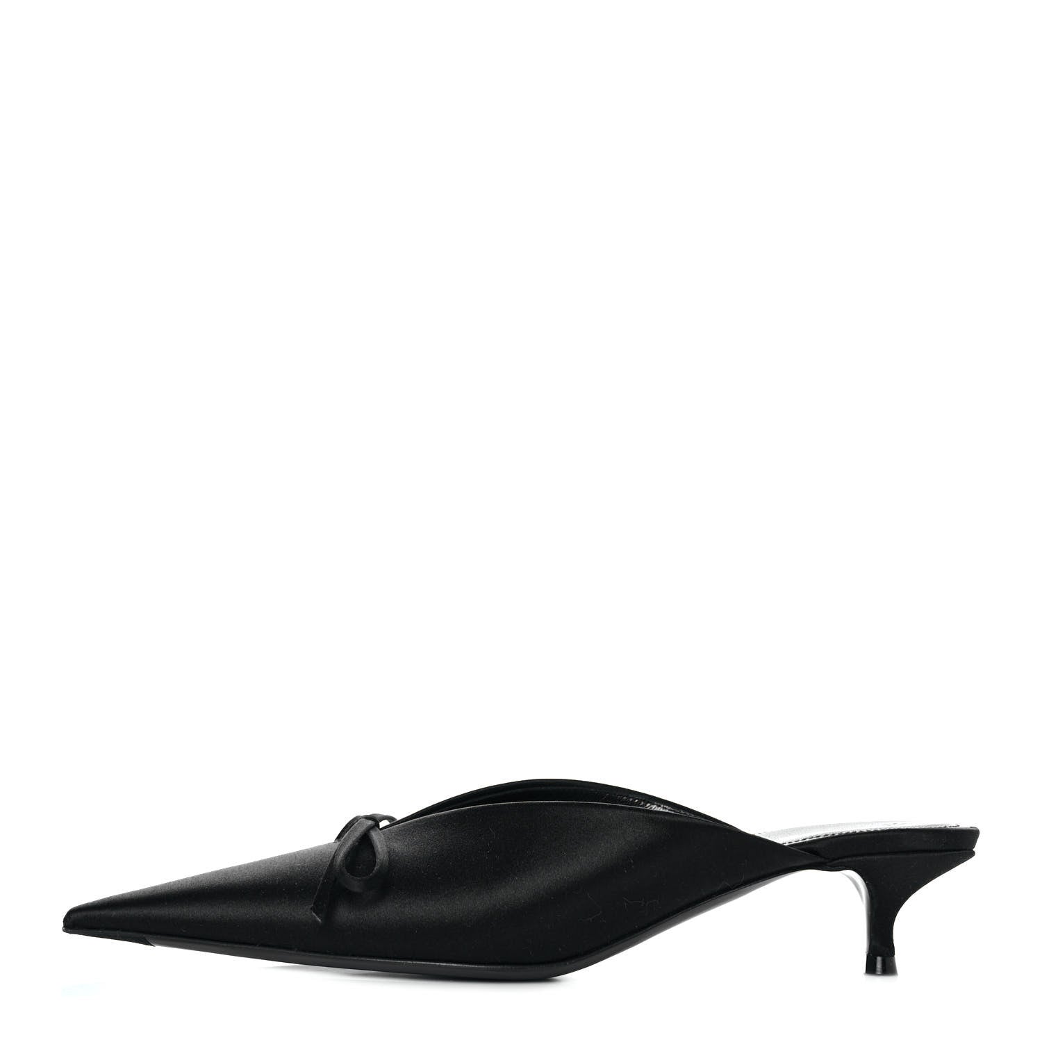Balenciaga Satin Pointed Toe Knife 40mm Mules 37 Black 1 of 8