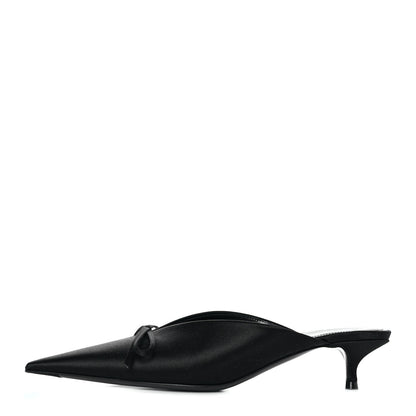Balenciaga Satin Pointed Toe Knife 40mm Mules 37 Black 1 of 8