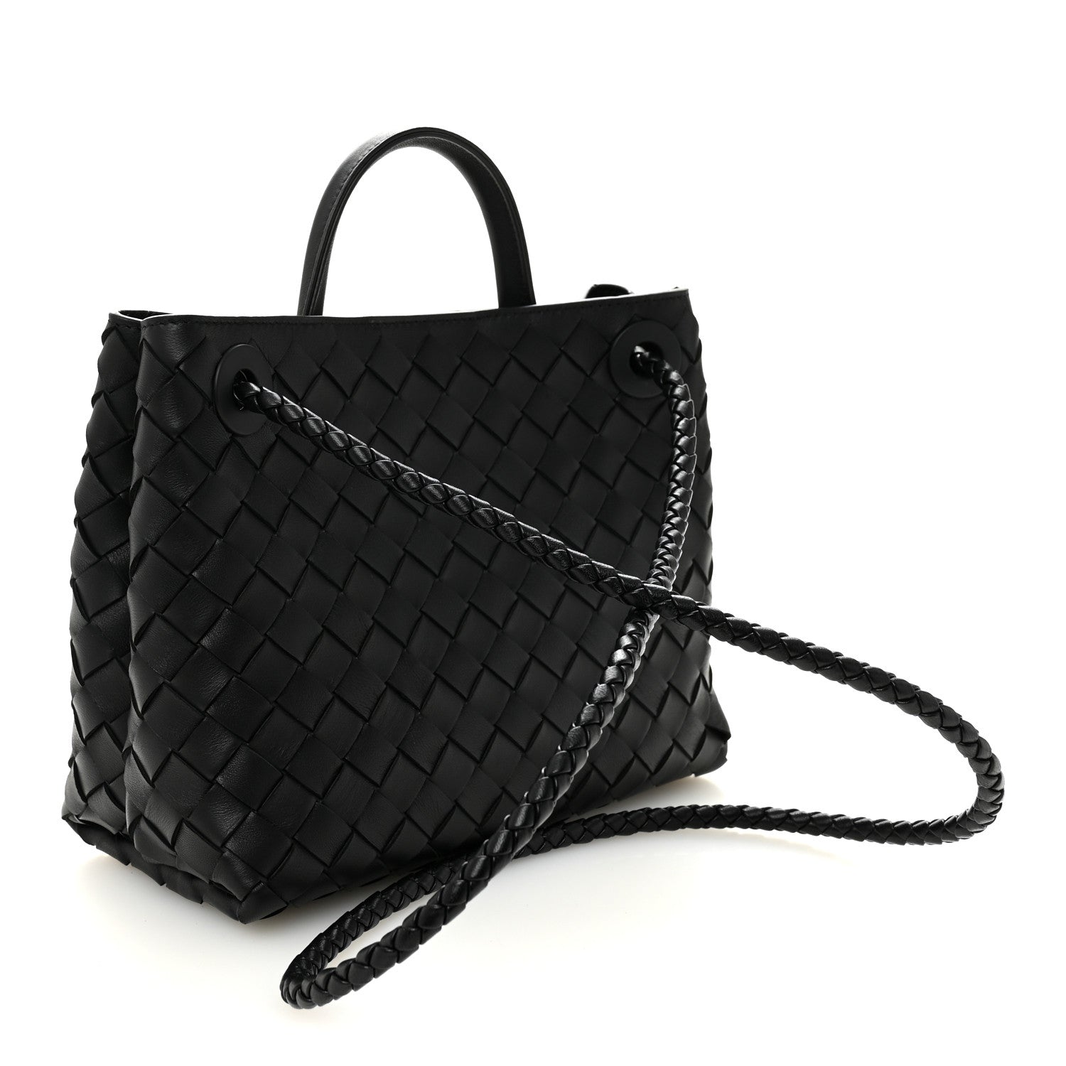 Bottega Veneta Nappa Intrecciato Small Andiamo Shoulder Bag Black 3 of 9
