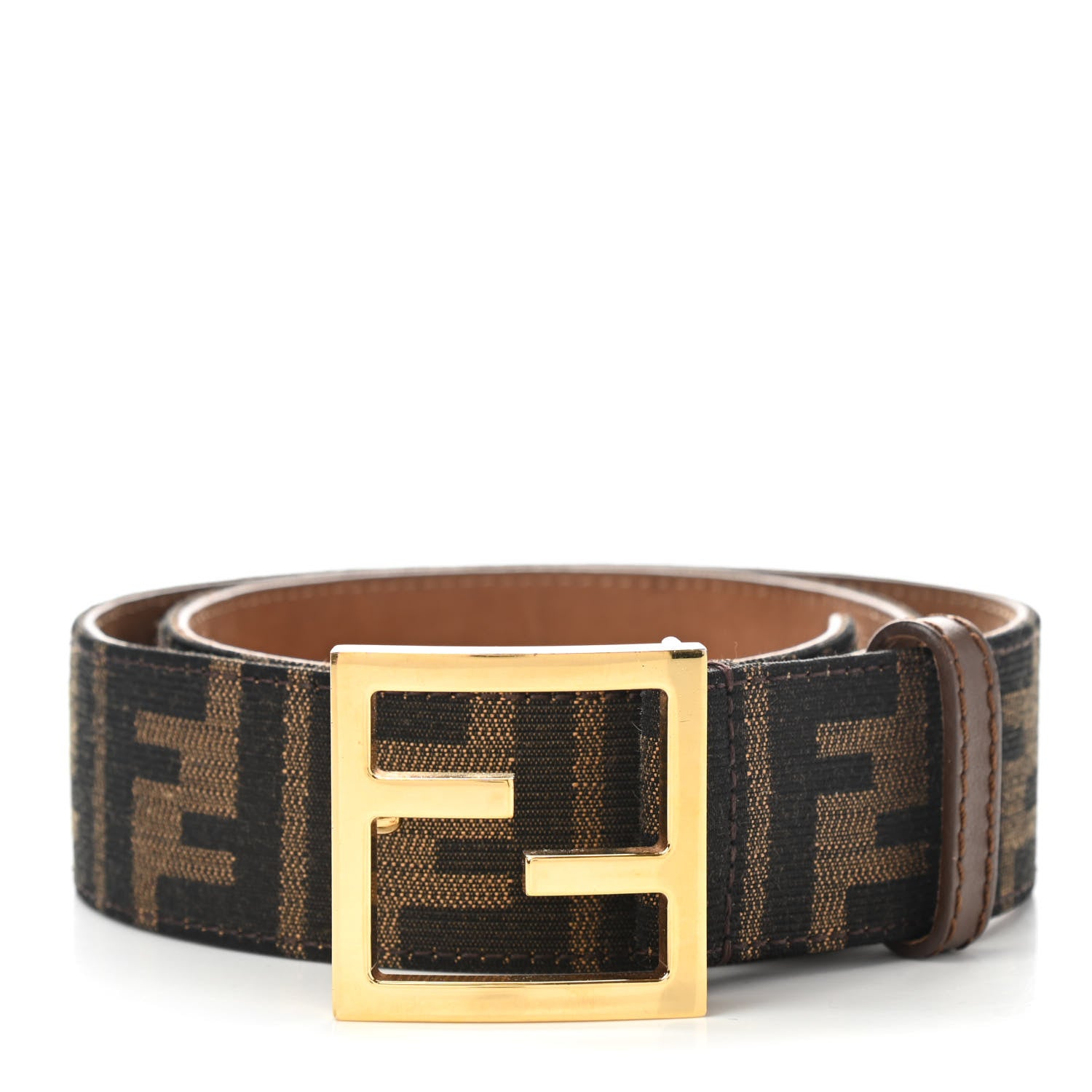 Fendi Zucca Calfskin FF Belt 75 30 Tobacco 1 of 6