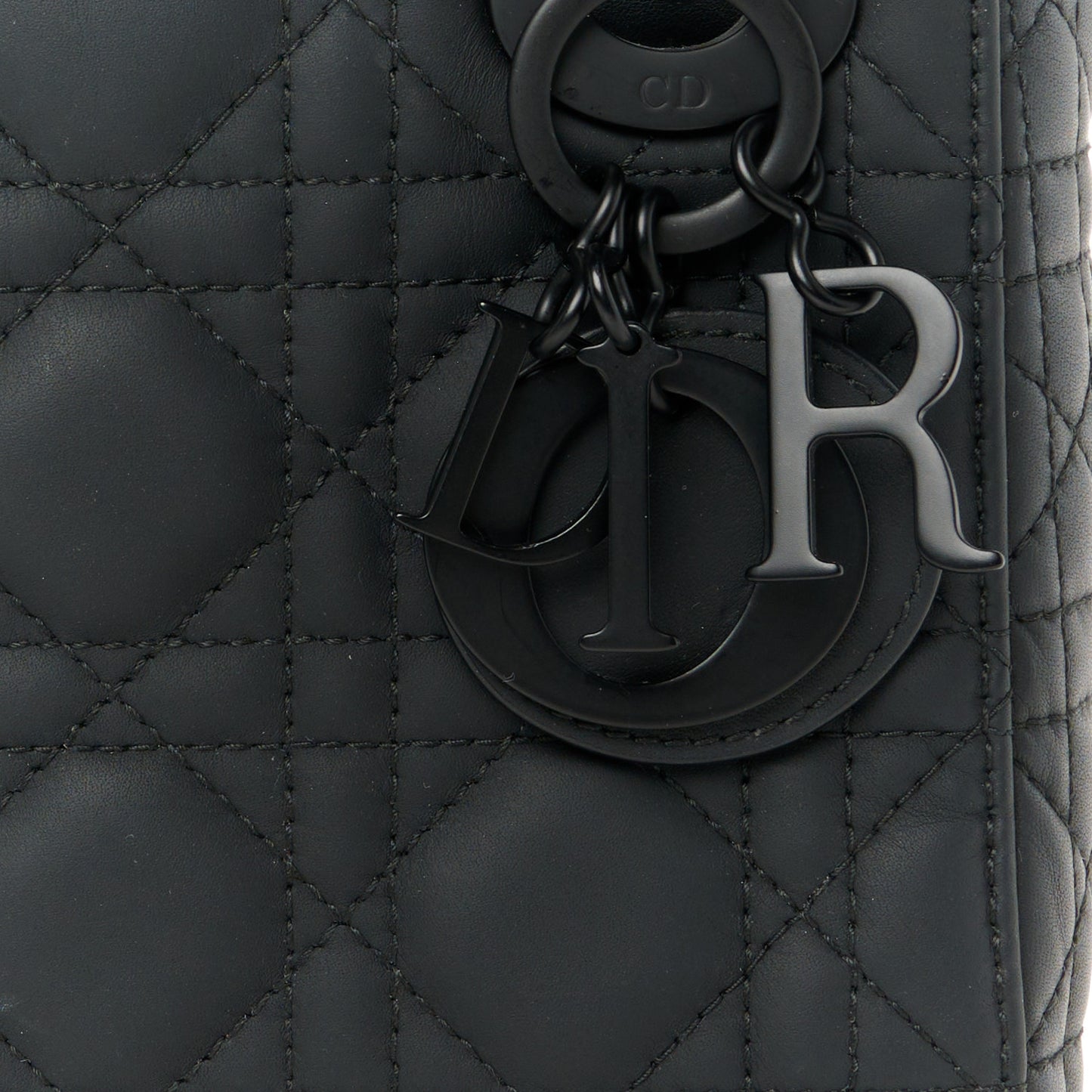 Ultra Matte Calfskin Cannage Mini Lady Dior Black