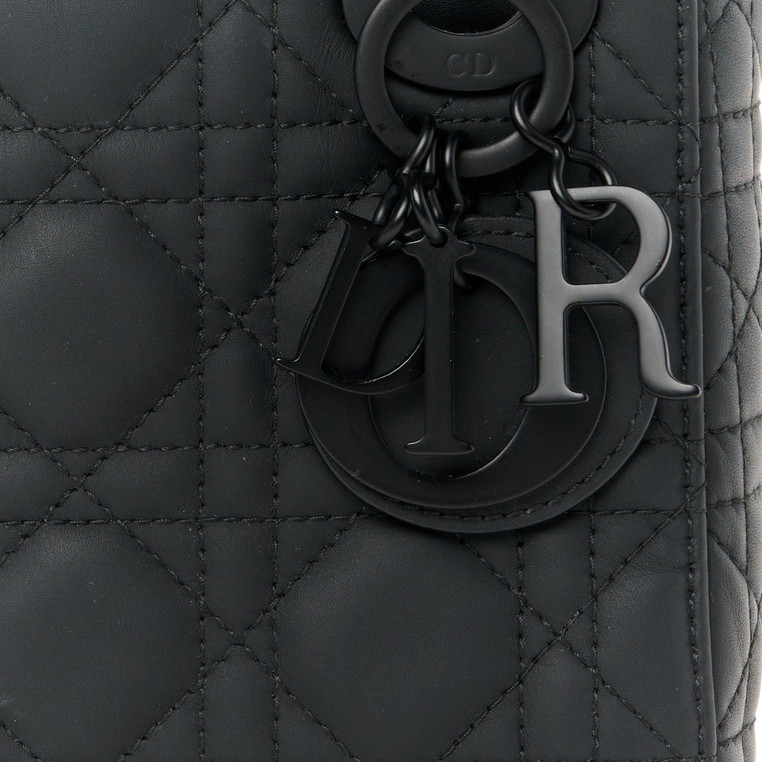 Christian Dior Ultra Matte Calfskin Cannage Mini Lady Dior Black 8 of 11