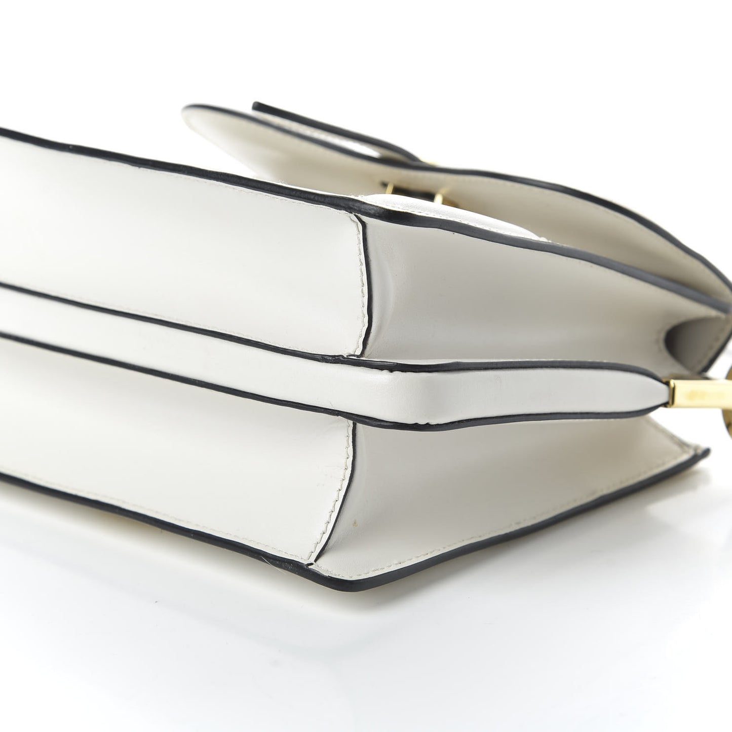 City Calfskin Small Belle Top Handle Bag Bianco
