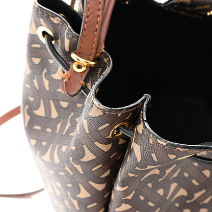 Burberry E-canvas Monogram TB Bucket Bag Bridle Brown 10 of 23