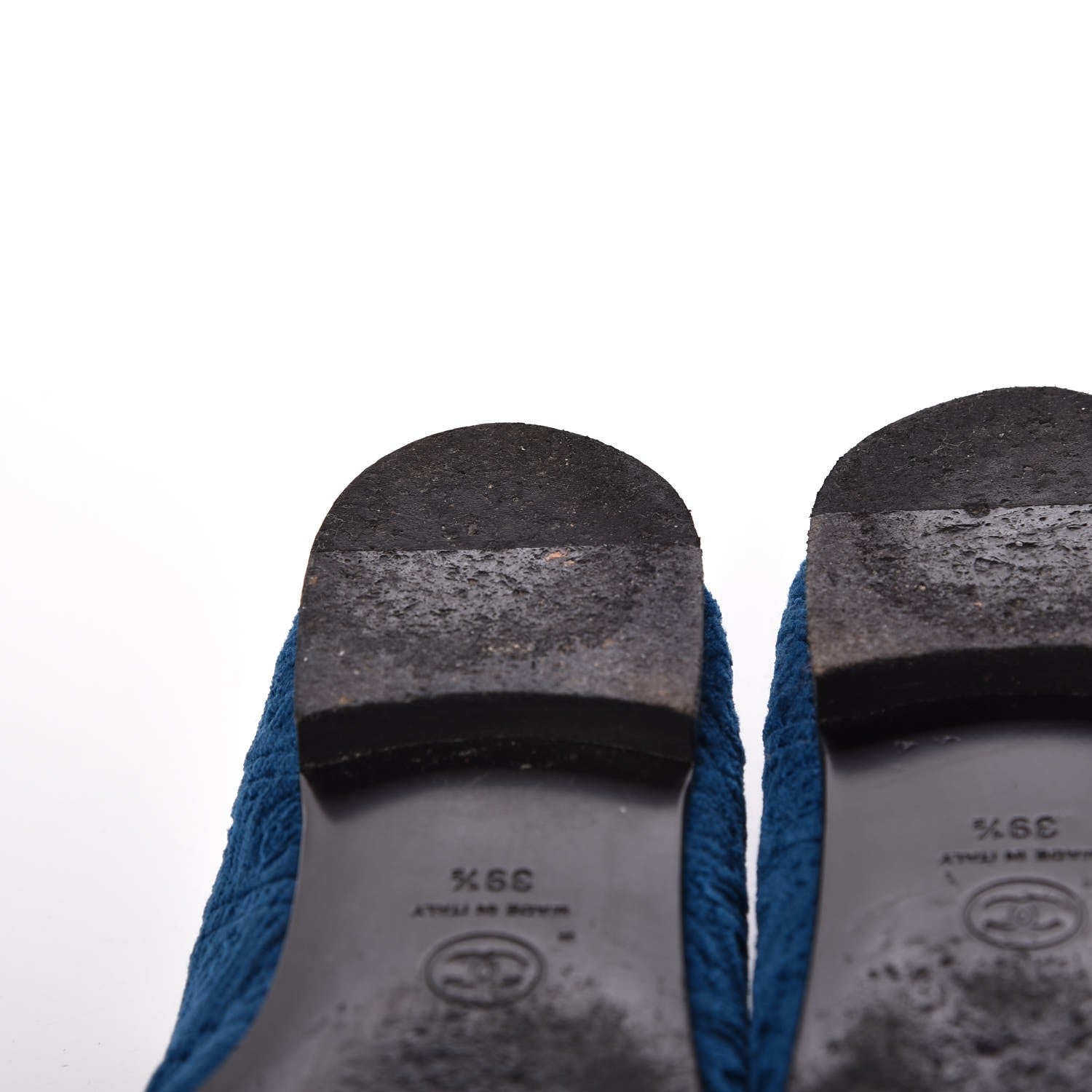 Chanel Silk Velvet Grosgrain Bow CC Ballet Flats 39.5 Navy Black 14 of 17
