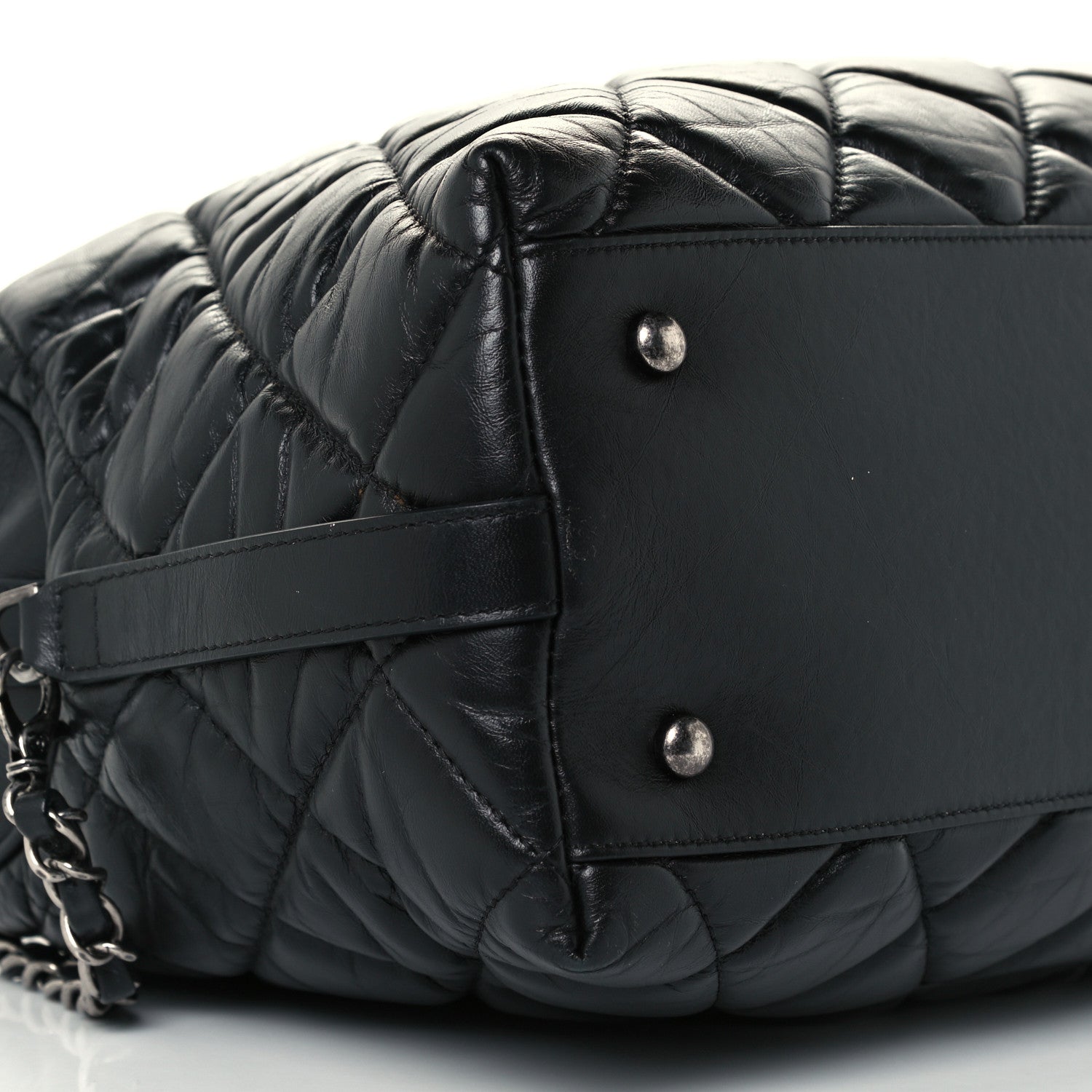 Chanel Aged Calfskin Small Bowling Bag Black 9 of 10