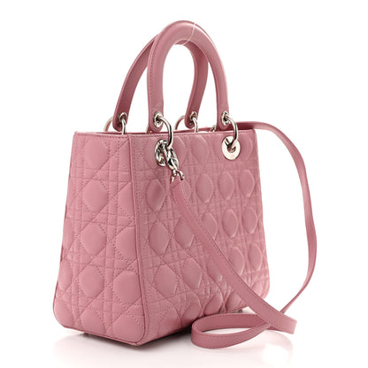 Christian Dior Lambskin Cannage Medium Lady Dior Pink 3 of 11