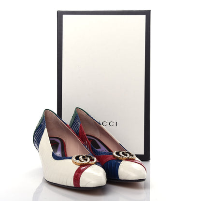 Gucci Snakeskin Crystal Double G Pumps 40 Multicolor 11 of 11