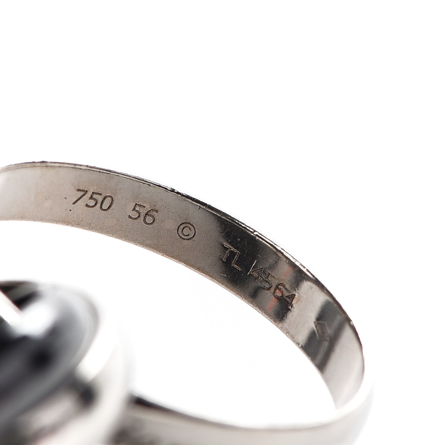 Cartier 18K White Gold Black Ceramic Trinity Ring 56 7.5 4 of 5