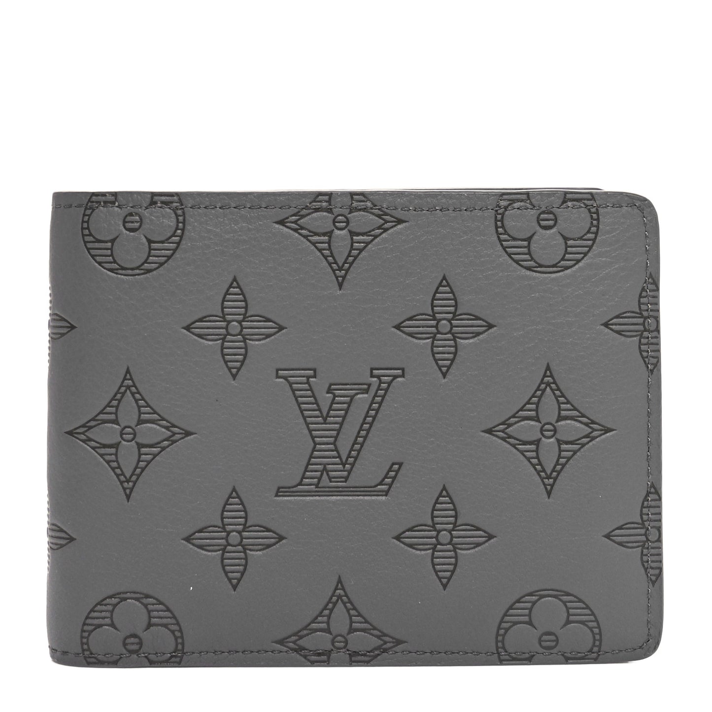 Calfskin Monogram Shadow Multiple Wallet Anthracite Gray