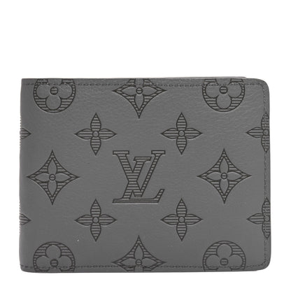Louis Vuitton Calfskin Monogram Shadow Multiple Wallet Anthracite Gray 1 of 8