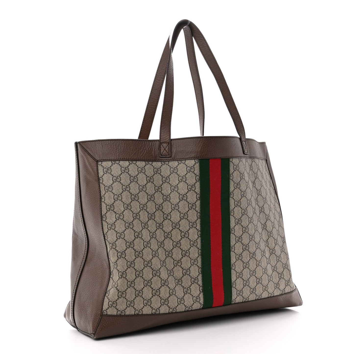 GG Supreme Monogram Web Ophidia Tote Brown