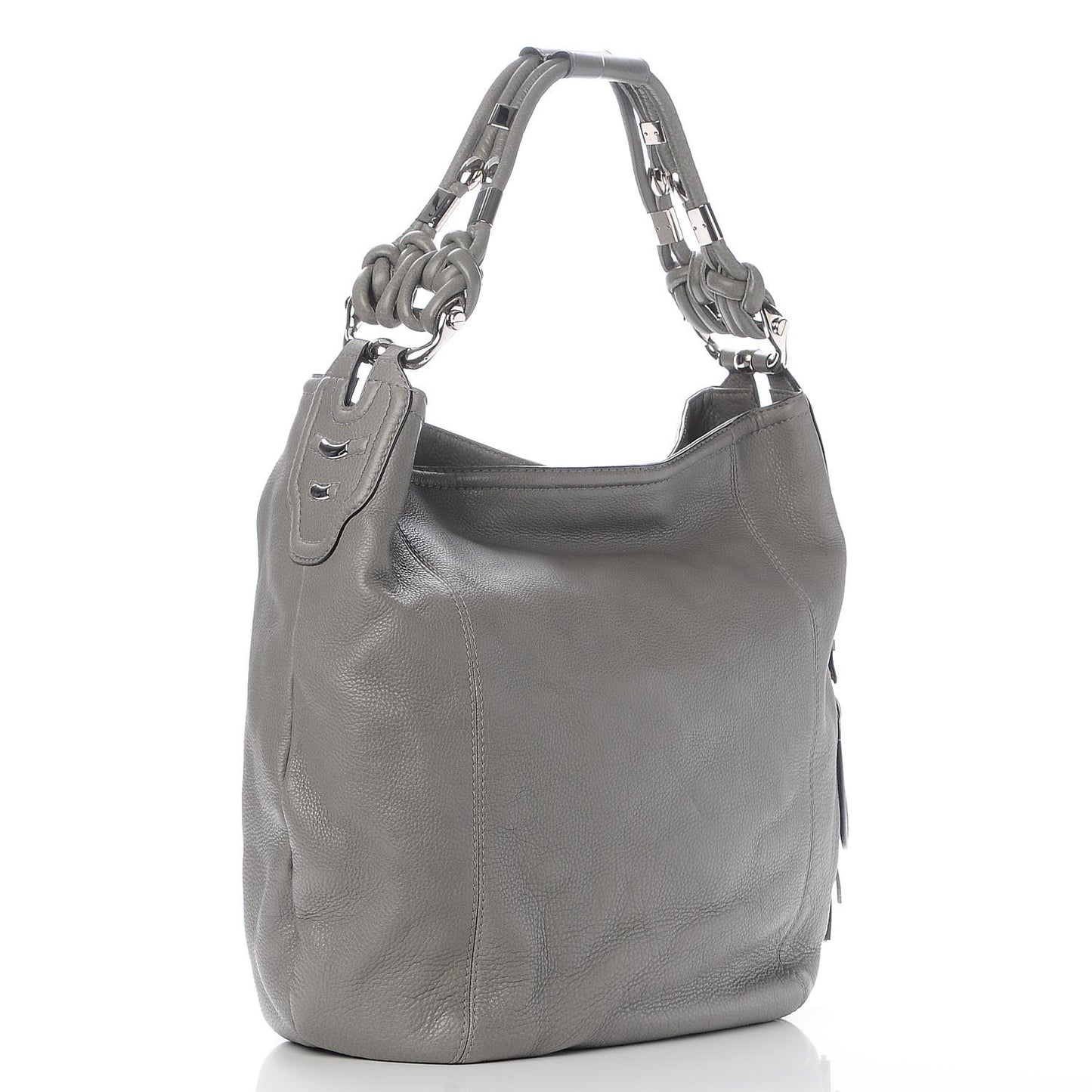 Calfskin Large Techno Horsebit Hobo Grey