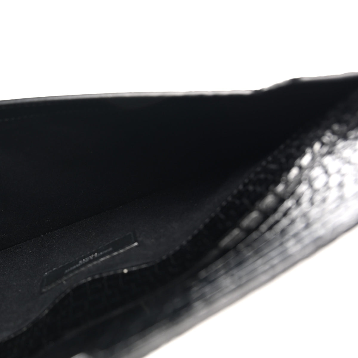 Calfskin Crocodile Embossed Uptown Monogram Pouch Black