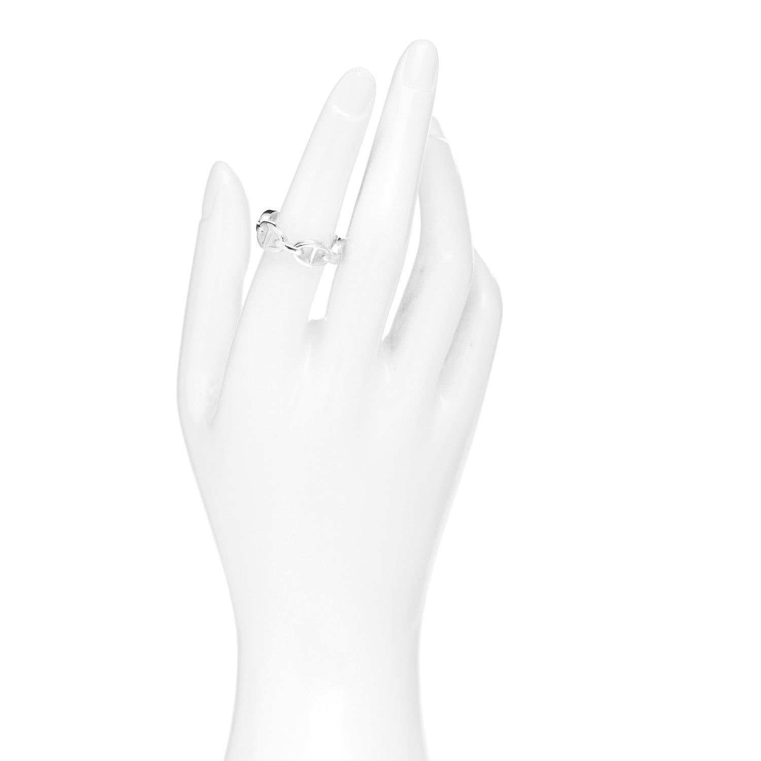 Hermes Sterling Silver PM Chaine d'Ancre Enchainee Band Ring 54 6.75 2 of 4