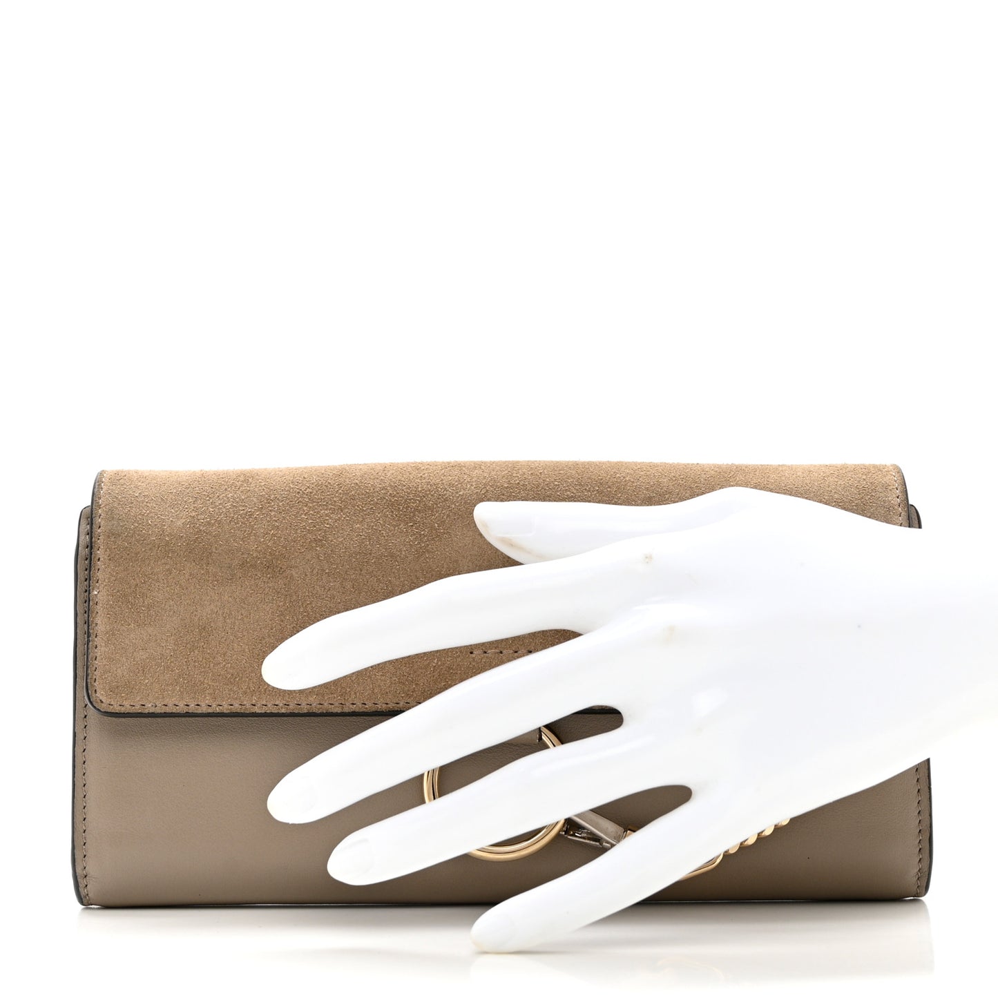 Suede Calfskin Faye Wallet Motty Grey