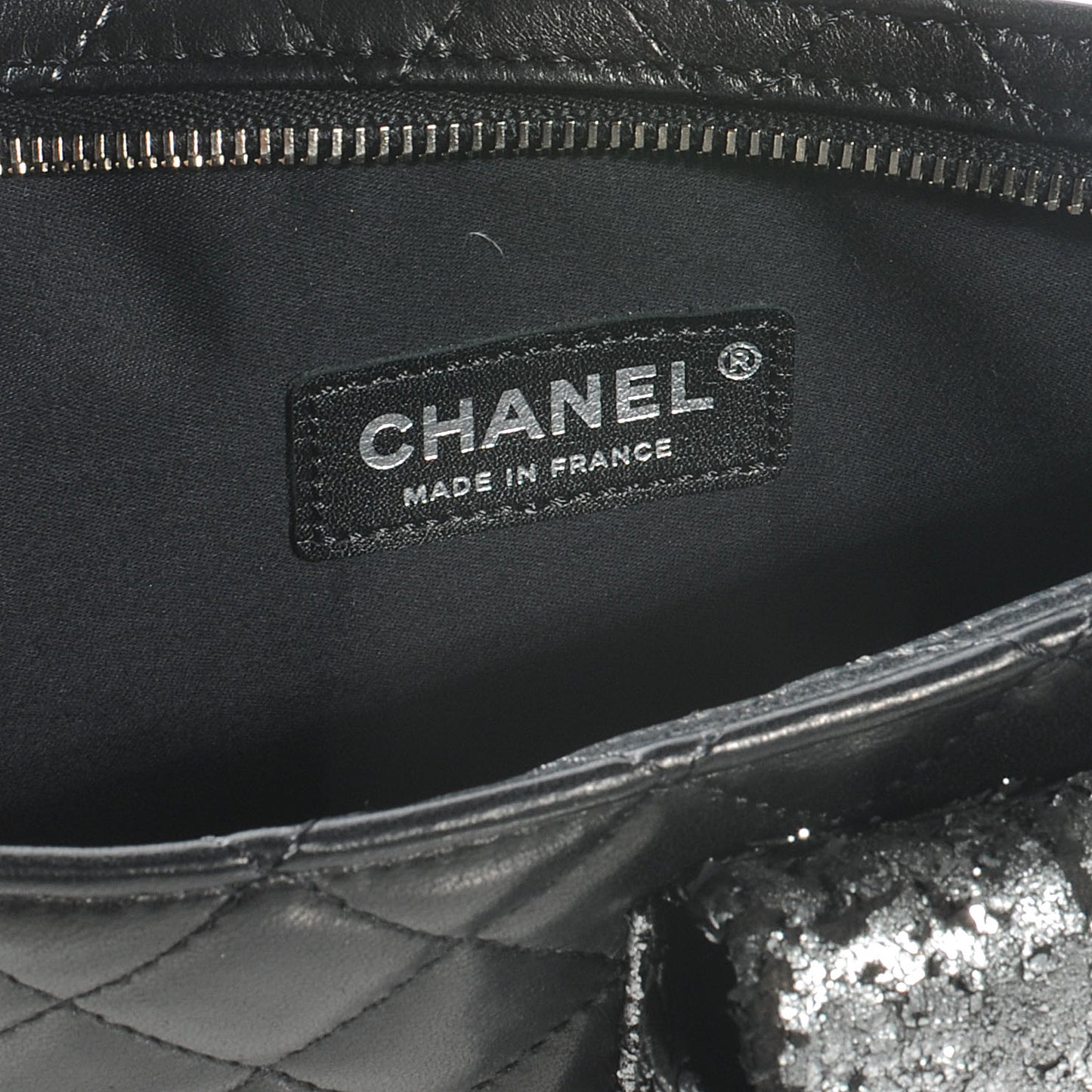 Lambskin Mineral Nights Pochette Wristlet Silver Black