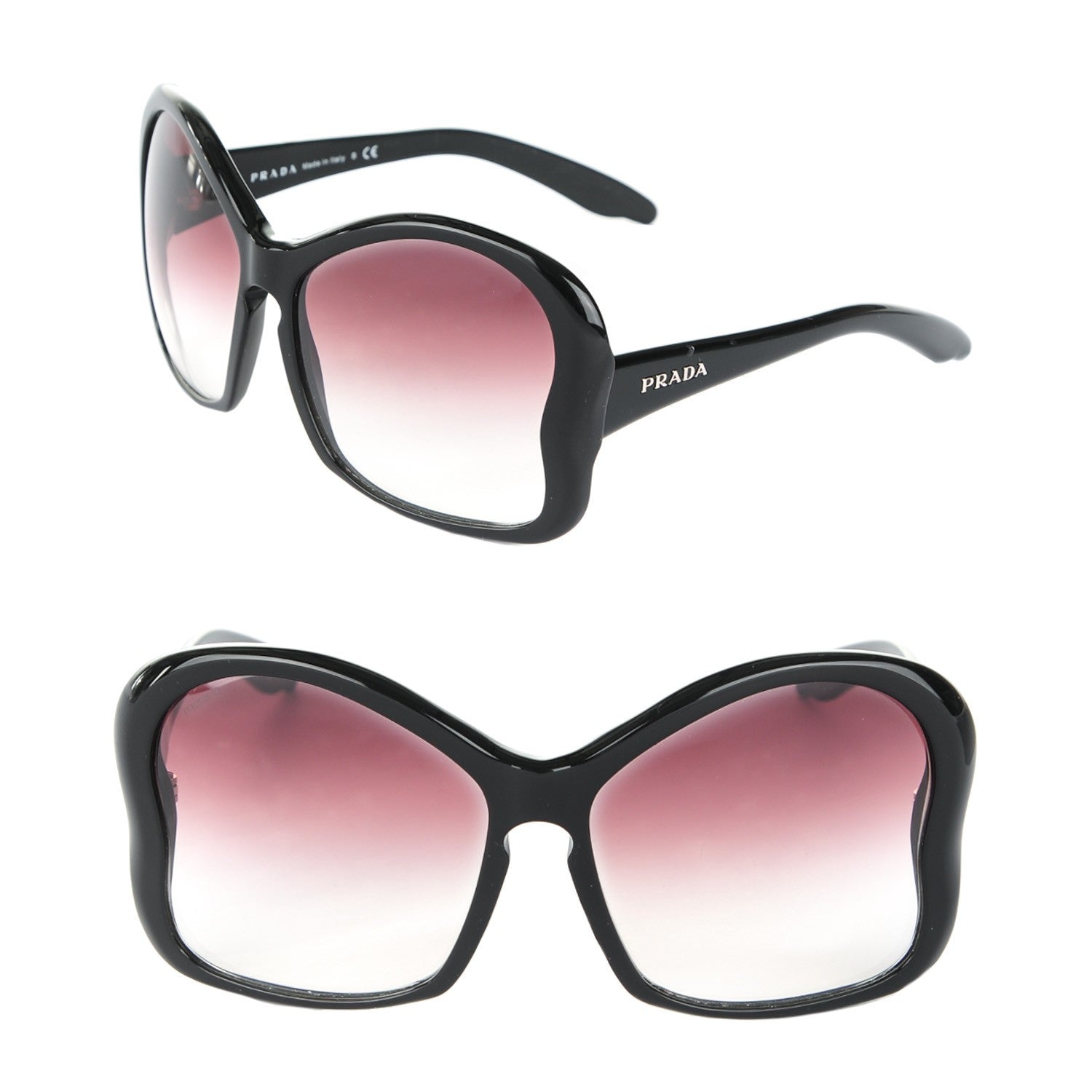 Prada Butterfly Frame Sunglasses SPR 18I Black 1 of 5