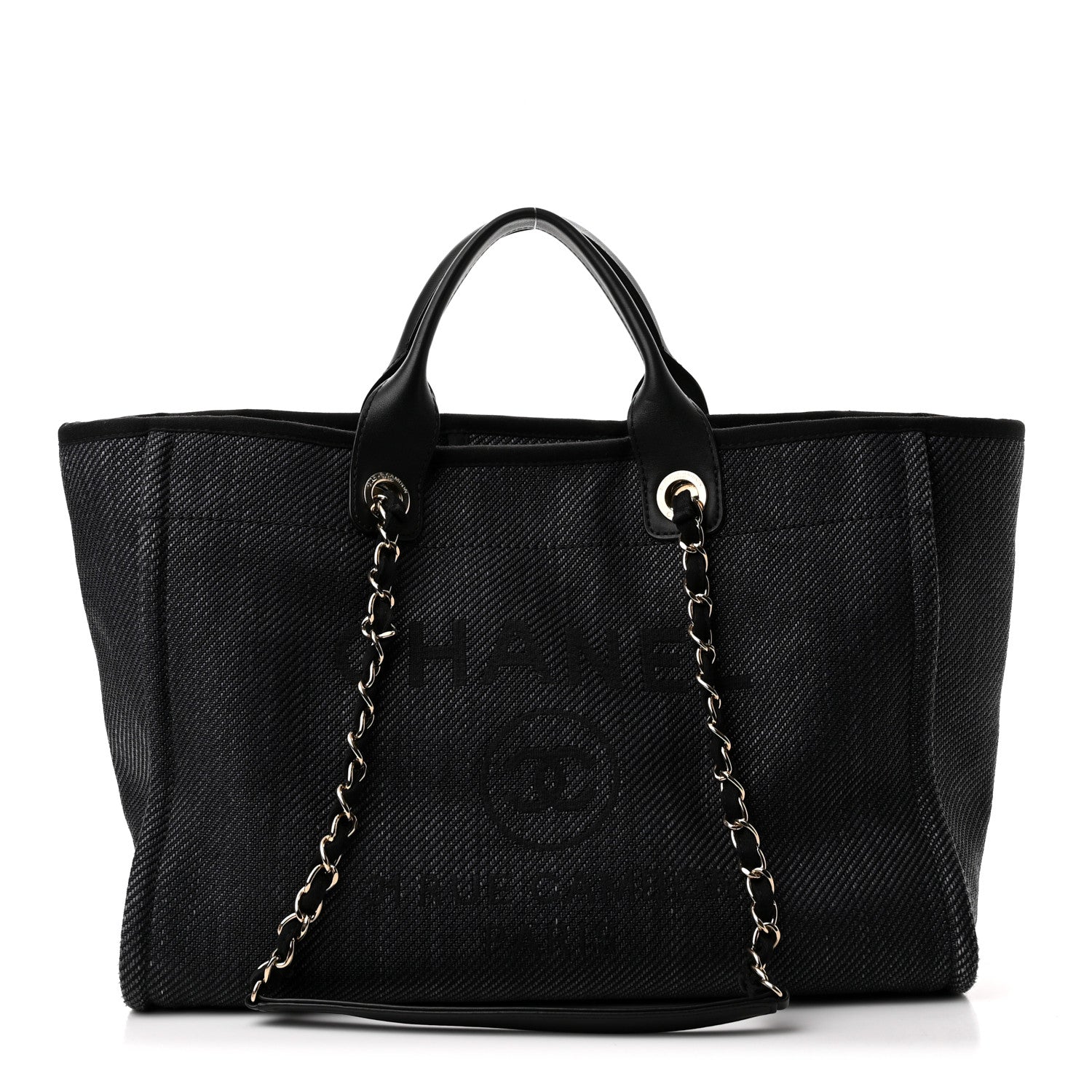 Chanel Canvas Medium Deauville Tote Black 1 of 10