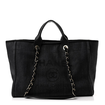 Chanel Canvas Medium Deauville Tote Black 1 of 10