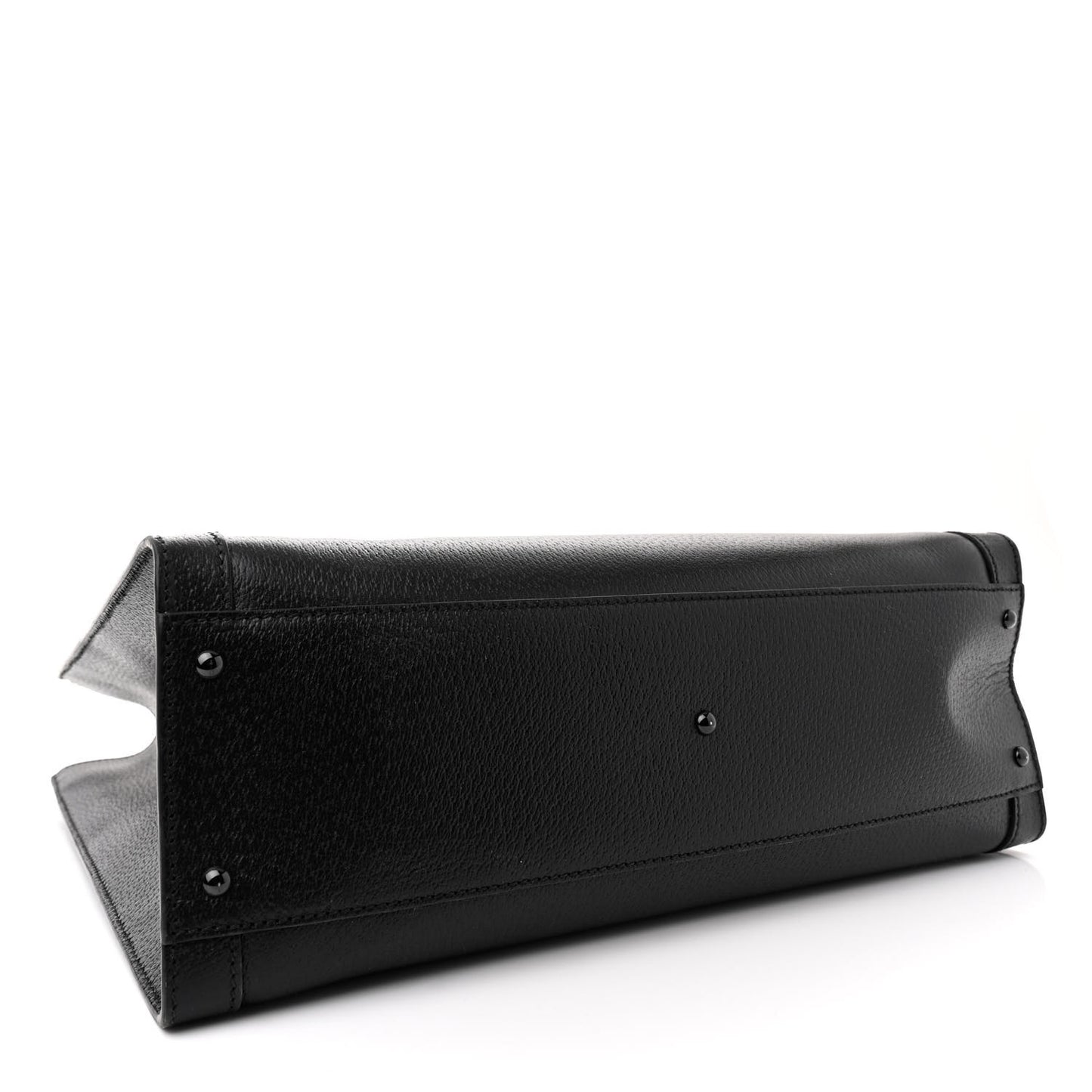Textured Dollar Calfskin Web Monochrome Large Diana Tote Bag Black