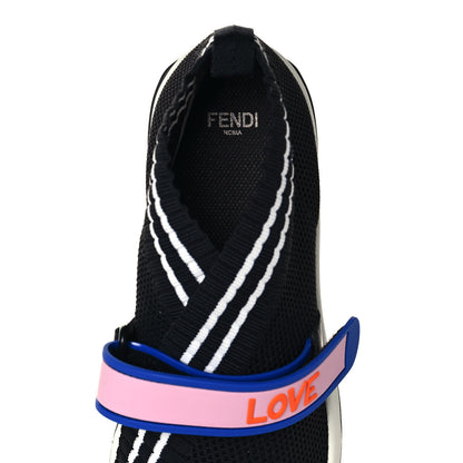 Fendi Stretch Yarn Stiff Band Rockoko Sneakers 38 Black 7 of 8