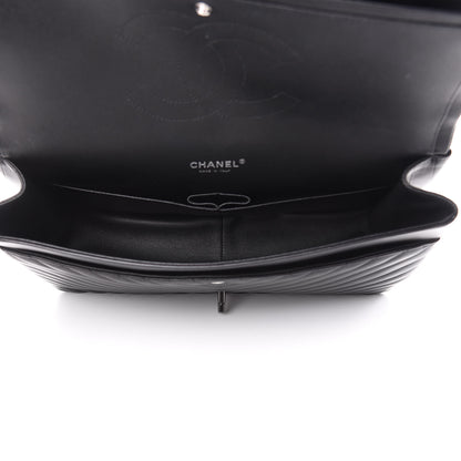 Chanel Lambskin Chevron Quilted Maxi Double Flap So Black 5 of 14