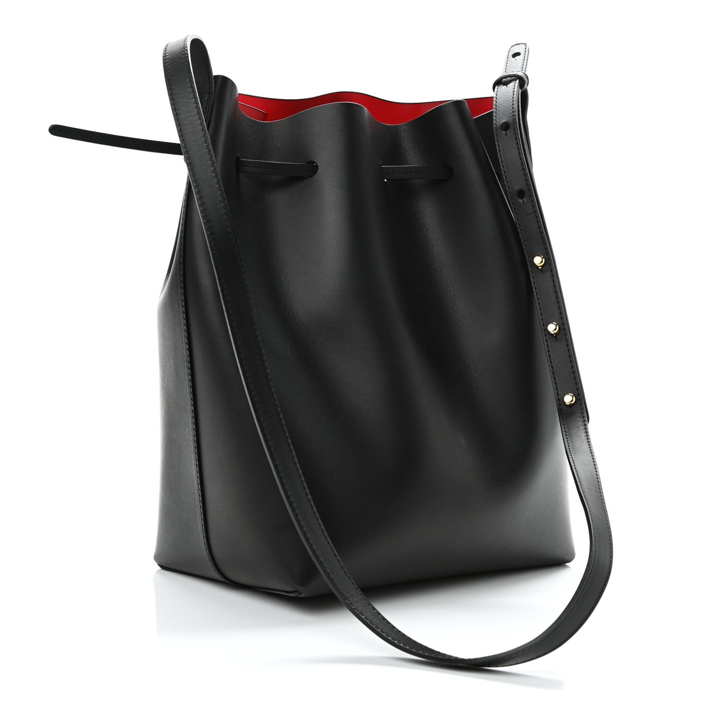 Calfskin Mini Bucket Bag Black Flamma
