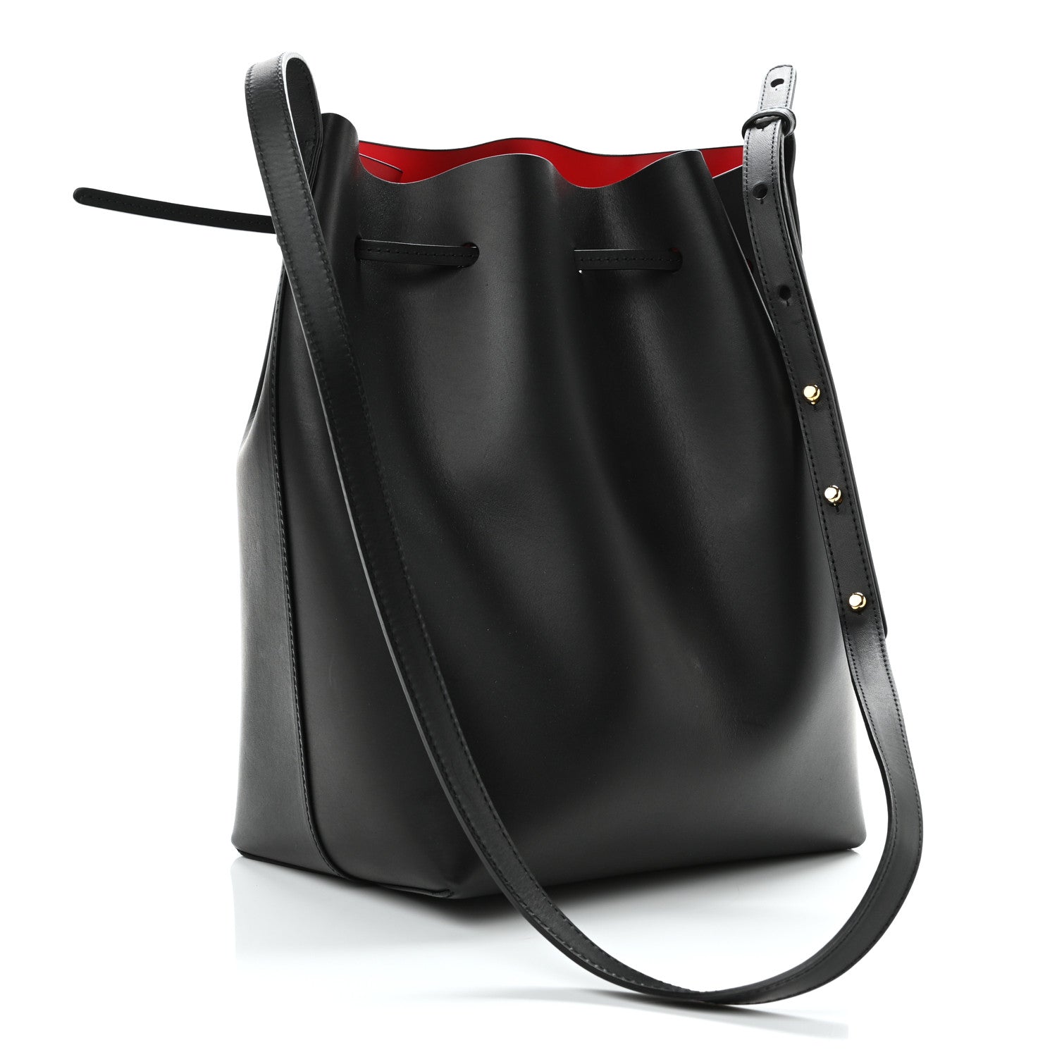 Mansur Gavriel Calfskin Mini Bucket Bag Black Flamma 2 of 8