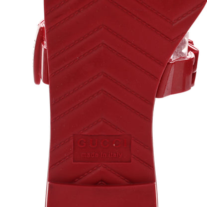 Gucci Rubber Womens Slide Sandals 37 Hibiscus Red 8 of 8