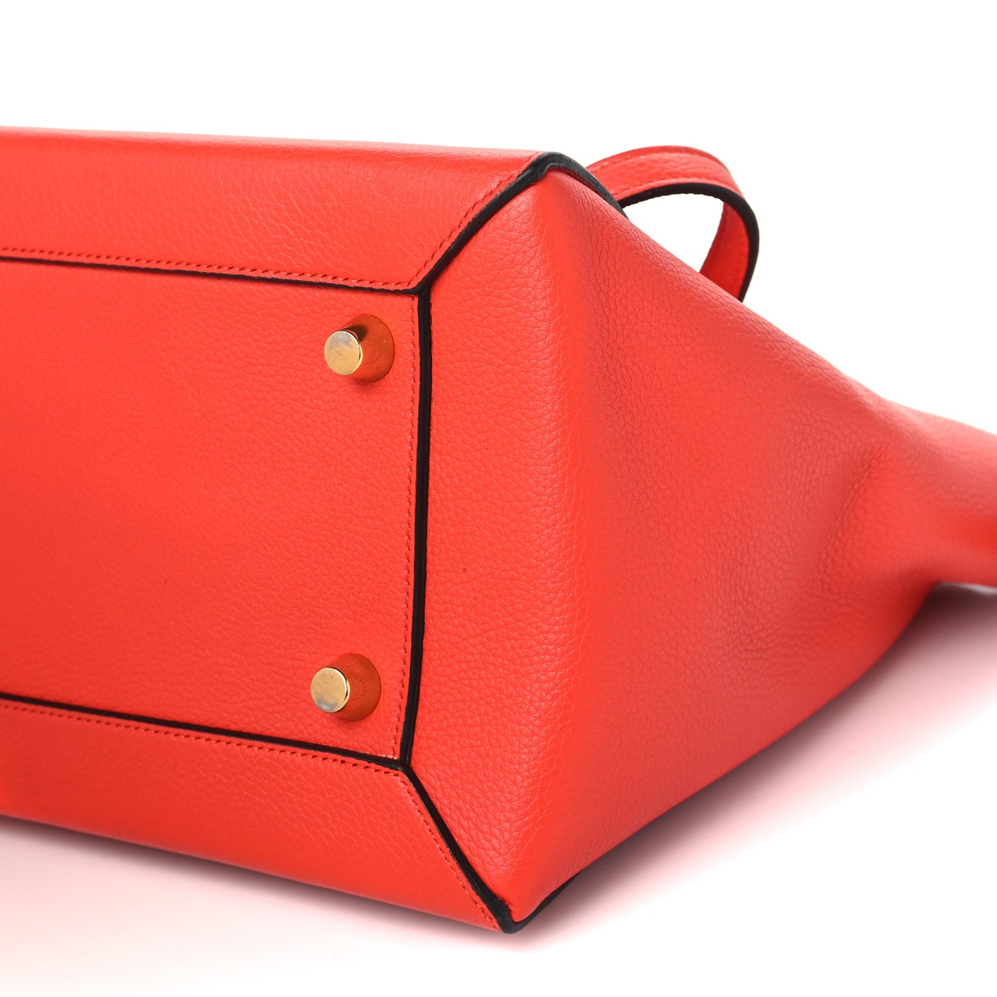Grained Calfskin Mini Belt Bag Coral Orange