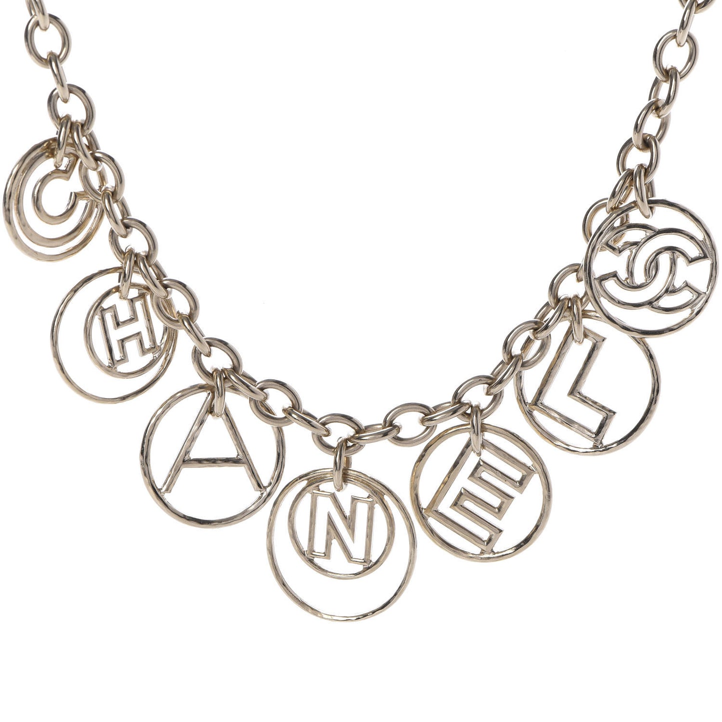 Metal Hoop Cuba Logo Necklace Gold