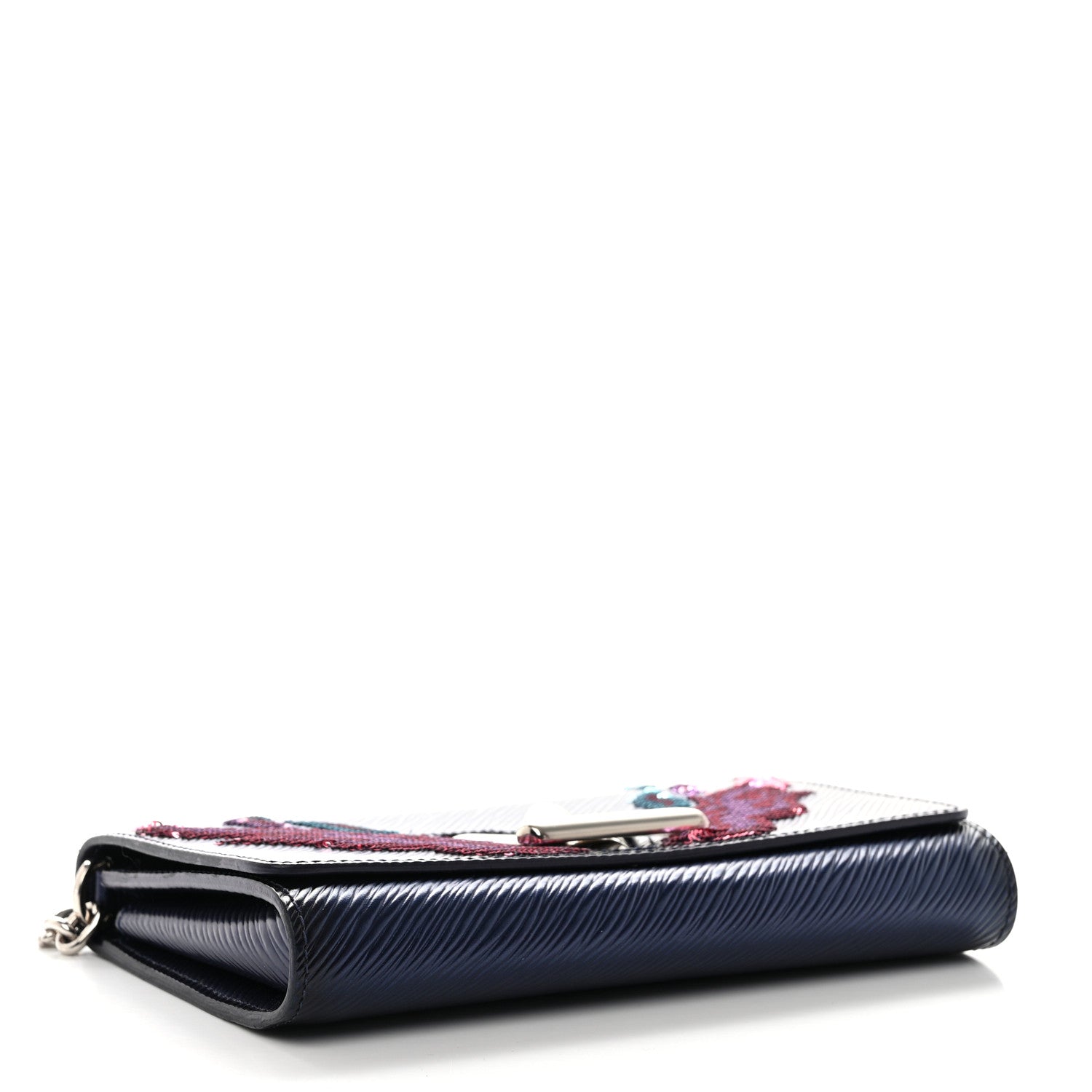 Louis Vuitton Epi Sequins Flame Twist Chain Wallet Blue Nuit 4 of 9