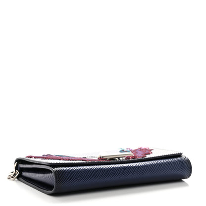 Louis Vuitton Epi Sequins Flame Twist Chain Wallet Blue Nuit 4 of 9