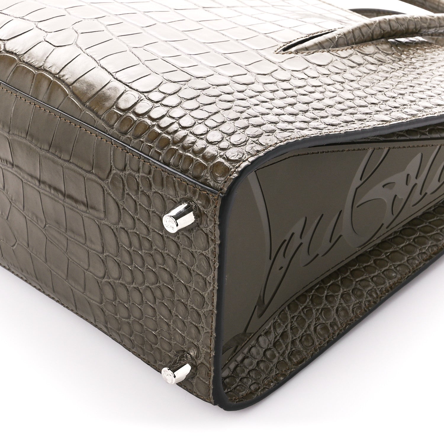 Christian Louboutin Calfskin Crocodile Embossed Medium Paloma Silex 13 of 13