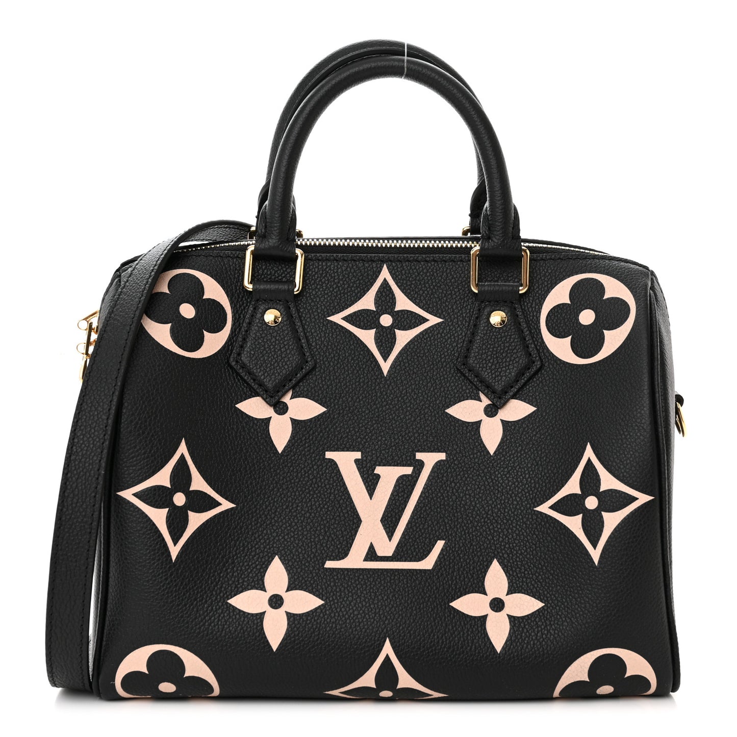 Empreinte Monogram Giant Speedy Bandouliere 25 Black Beige