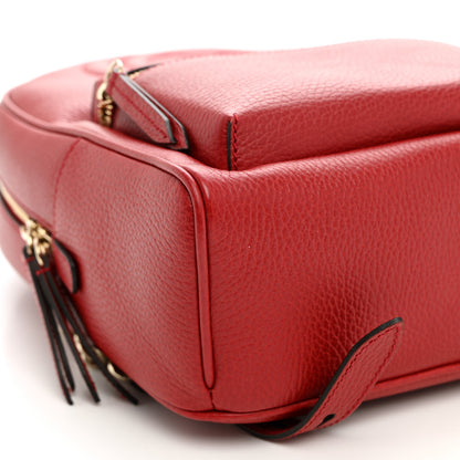 Gucci Pebbled Calfskin Soho Chain Backpack Hibiscus Red 9 of 10