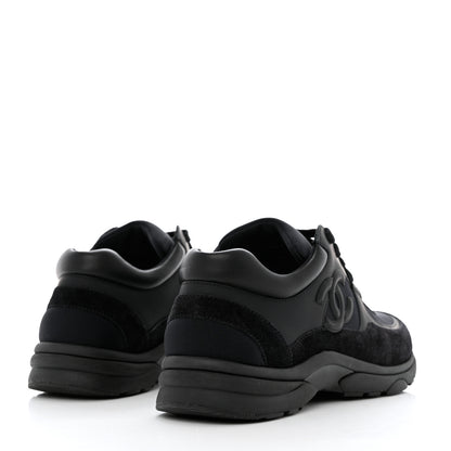 Chanel Fabric Calfskin Suede CC Sneakers 39 Black 4 of 9
