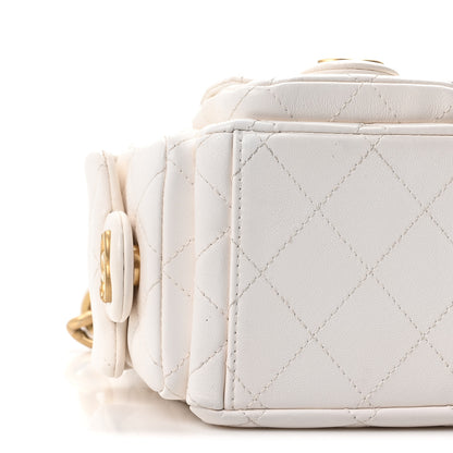 Chanel Shiny Lambskin Quilted Trendy Pockets Hobo White 9 of 10