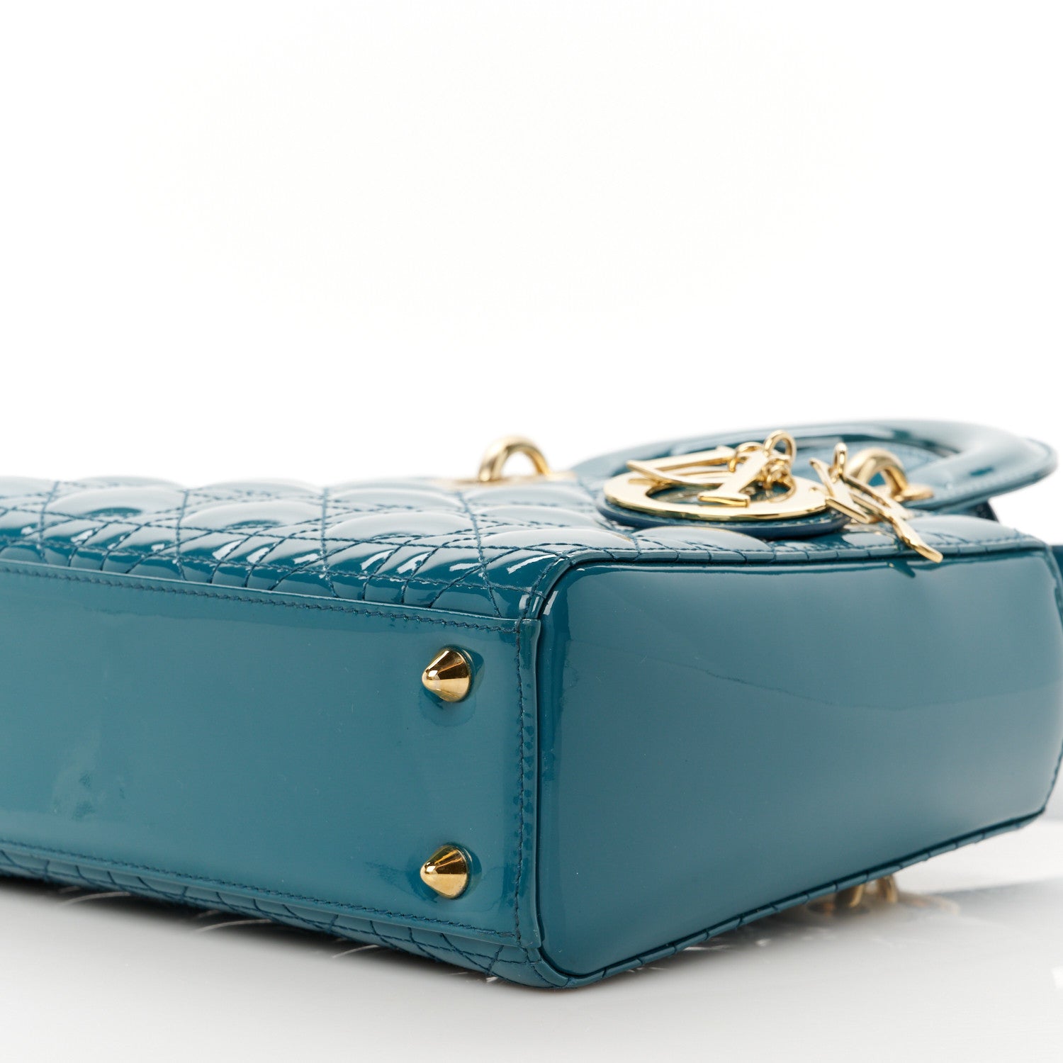 Christian Dior Patent Cannage Small Lady Dior Turquoise 10 of 10
