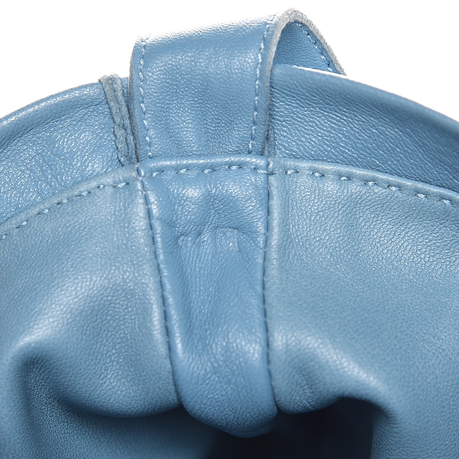 Hermes Lambskin Clou De Selle Pouch Blue Jean 6 of 11